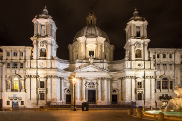 Fototapeta na wymiar Saint Agnese in Agone basilica in piazza Navona, Rome