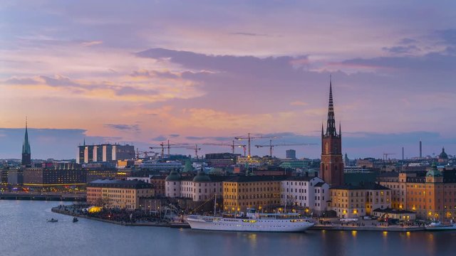 Time lapse of the traditional walpurgis night celebration on island Riddarholmen in Stockholm, Sweden, to welcome the spring.