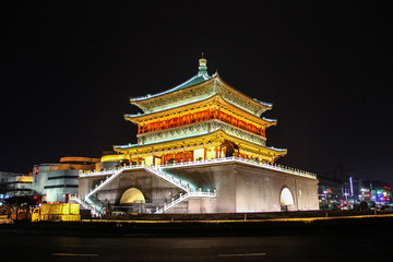 Bell Tower at night, Xian, China