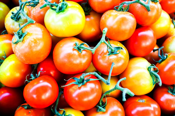 Ripe red tomatoes in the market