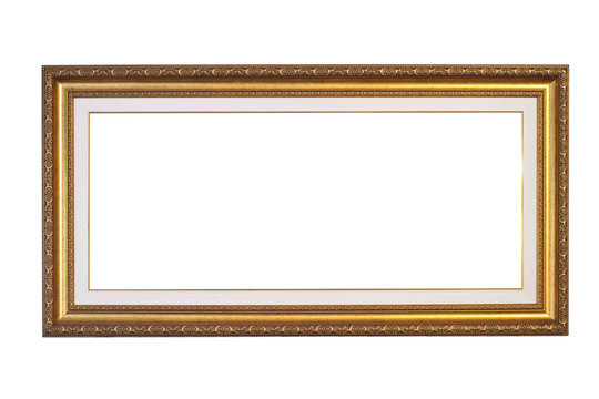 Vintage gold frame on isolate 