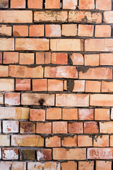 Brick wall on a construction site as a background