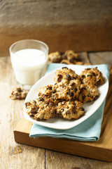 Oatmeal cookies with nuts and raisins