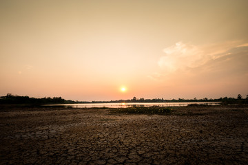 Cracked earth in summer, global warming