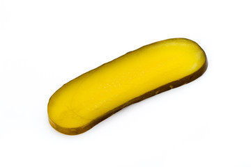 Marinated pickled cucumbers isolated on the white.