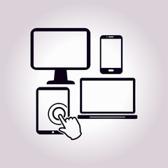 Smartphone computer tablet netbook symbol. Flat design.