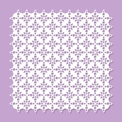 Decorative panel for laser cutting. Flower geometric pattern. The ratio is 1: 1. Vector illustration.
