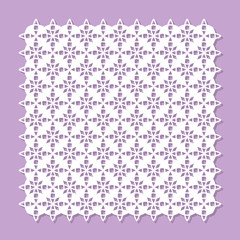 Decorative panel for laser cutting. Flower geometric pattern. The ratio is 1: 1. Vector illustration.