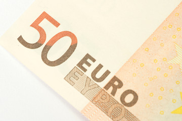 Eine Nahaufnahme vom 50 Euro Geldschein