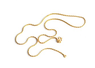 gold chain on a white background