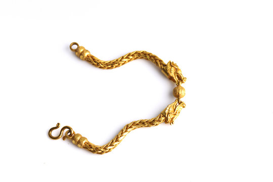 gold chain on a white background