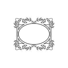 Vintage Calligraphic Square Frame - Decorative Floral Element with Lines, Flourishes, Scrolls and Swirls Isolated in Black Vector - for Page Decor, Borders, Letters, Invitations, Cards, Logo or Menu