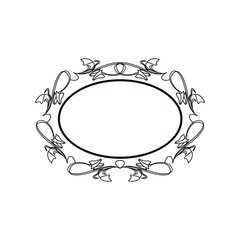 Vintage Calligraphic Frame - Round Decorative Floral Element with Lines, Flourishes, Scrolls and Swirls Isolated in Black Vector - for Page Decor, Borders, Letters, Invitations, Cards, Logo or Menu