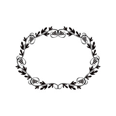 Vintage Calligraphic Frame - Round Decorative Floral Element with Lines, Flourishes, Scrolls and Swirls Isolated in Black Vector - for Page Decor, Borders, Letters, Invitations, Cards, Logo or Menu