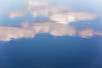 Fototapeta na wymiar Reflection of clouds in water