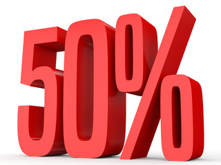 Fifty percent off. Discount 50 %.