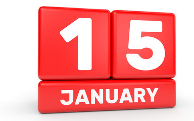 January 15. Calendar on white background.