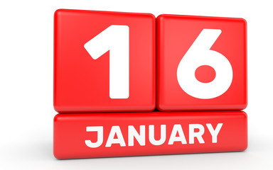 Fototapeta premium January 16. Calendar on white background.