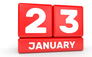January 23. Calendar on white background.