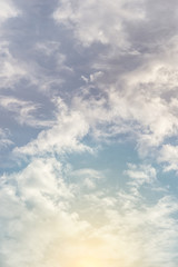 Fototapeta premium sun and cloud background with a pastel colored