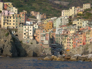 five lands view from the boat 