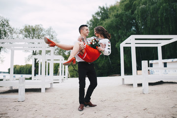 Outdoor beautiful couple