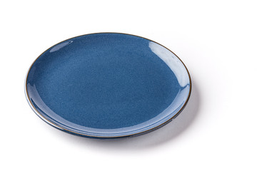 Round navy blue on a white background