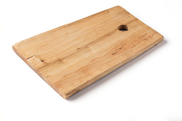 Isolated trapezius chopping board on white background 