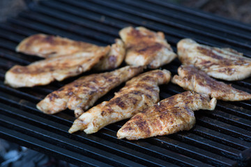 Barbecue chicken breasts