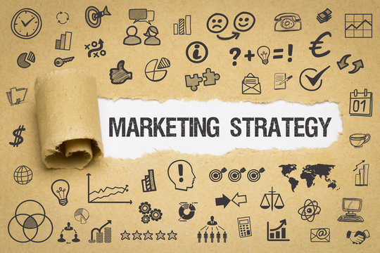 Marketing Strategy / Papier mit Symbole