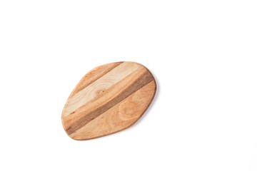 Wooden cheese/cutting board on a white background