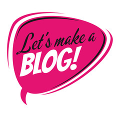 pink let's make a blog retro speech bubble