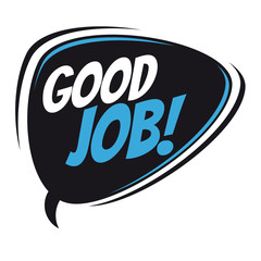 good job retro cartoon balloon