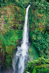 The view of majestic Tad Fane waterfall. Situated in Dong Houa Sao National Protected Area, Bolaven Plateau, Champasak Province, Laos  The water drops about 120 m.