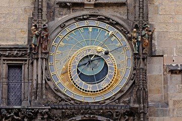 Old astronomical clock detail