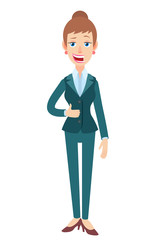 Businesswoman showing thumb up
