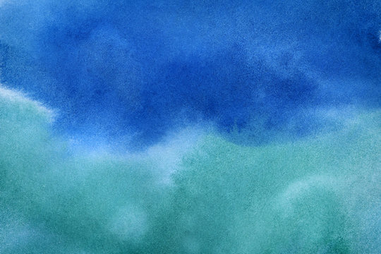 Blue green abstract watercolor background