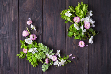 Frame of beautiful flowers