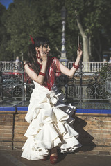 Young elegance flamenco dancer