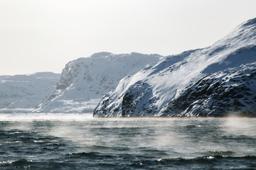 Fototapeta na wymiar Barents Sea in Arctic Ocean. Kola Peninsula, Russia