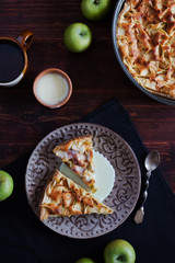 Apple pie charlotte, condensed milk and apples