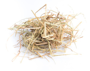 pile straw isolated on white background