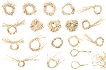 Elements from dry grass for graphic design. Graphic design concept from straw. Nature country...