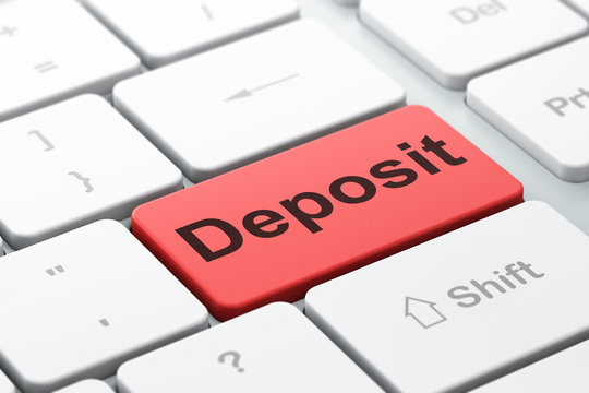Banking concept: Deposit on computer keyboard background