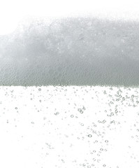 Soap foam and bubbles in the water,white screen