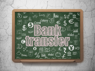 Banking concept: Bank Transfer on School board background