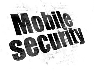 Safety concept: Mobile Security on Digital background