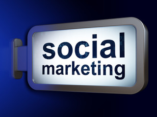 Marketing concept: Social Marketing on billboard background