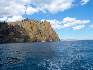 Fototapeta na wymiar Crimean landscape of extinct Karadag volcano