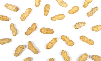Set of peanuts isolated on white background